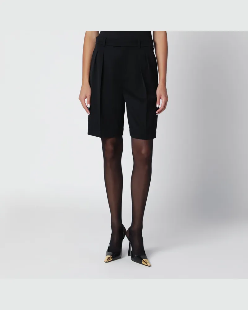 Saint Laurent Maßgeschneiderte Bermuda-Shorts schwarz aus Wolle Black