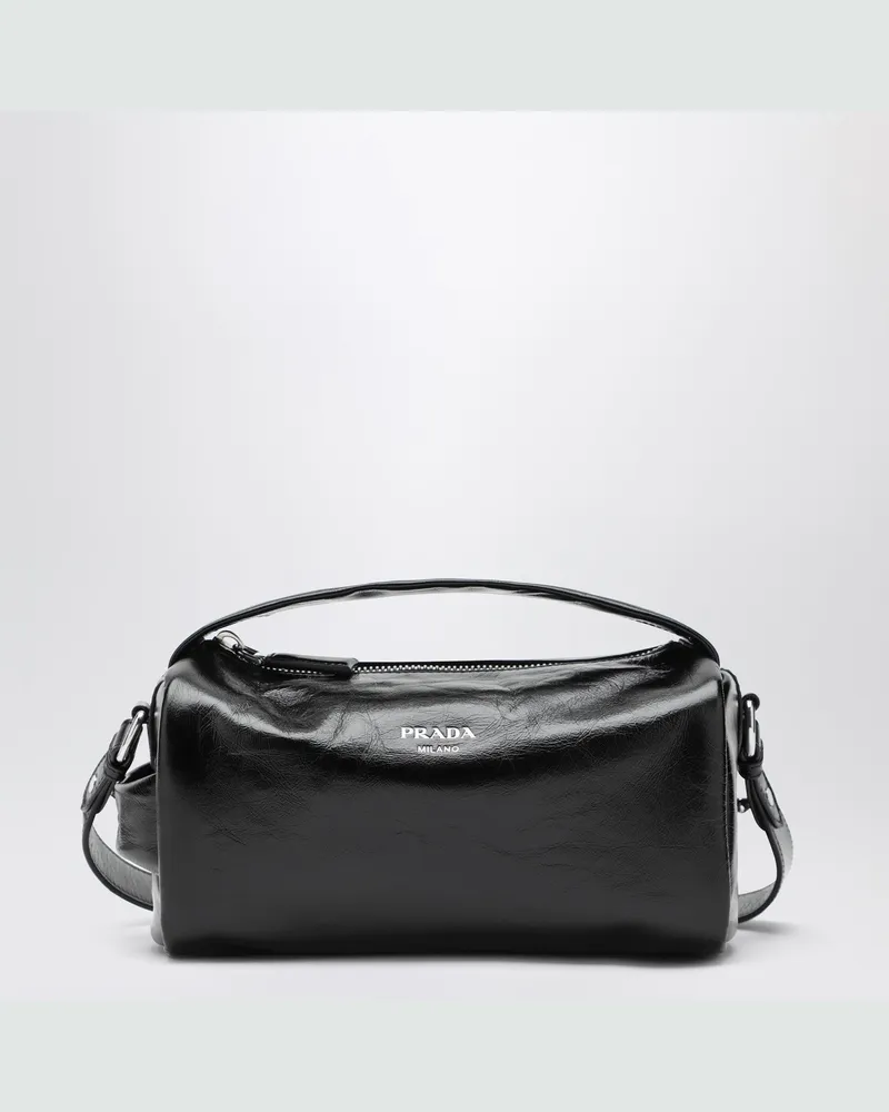 Prada Schwarze Schultertasche aus Leder 