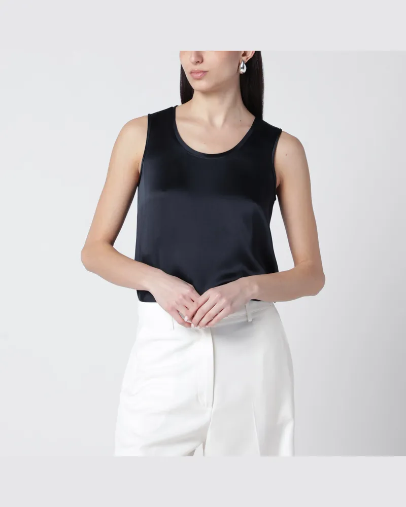 Max Mara Top aus nachtblauem Satin Blue