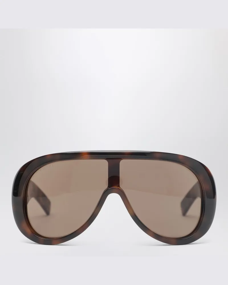 Gucci Rechteckige Havana-Sonnenbrille Braun