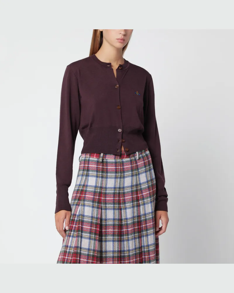 Vivienne Westwood Dunkelbrauner kurzer Bea Cardigan Brown