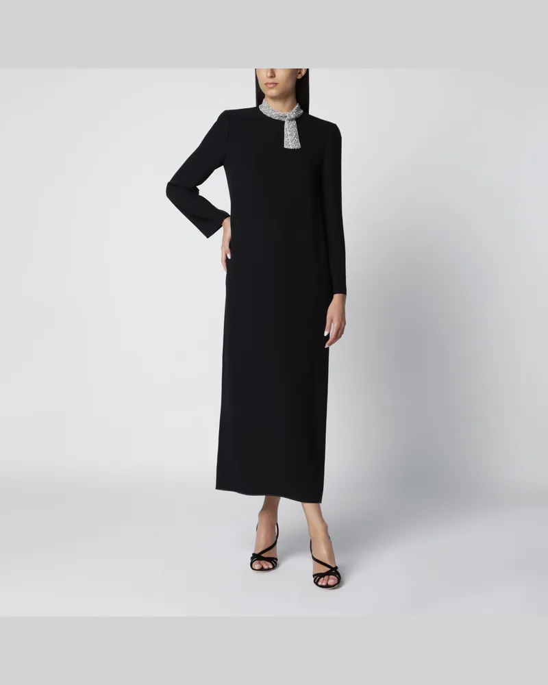 Valentino Garavani Black silk Cady Couture dress Black