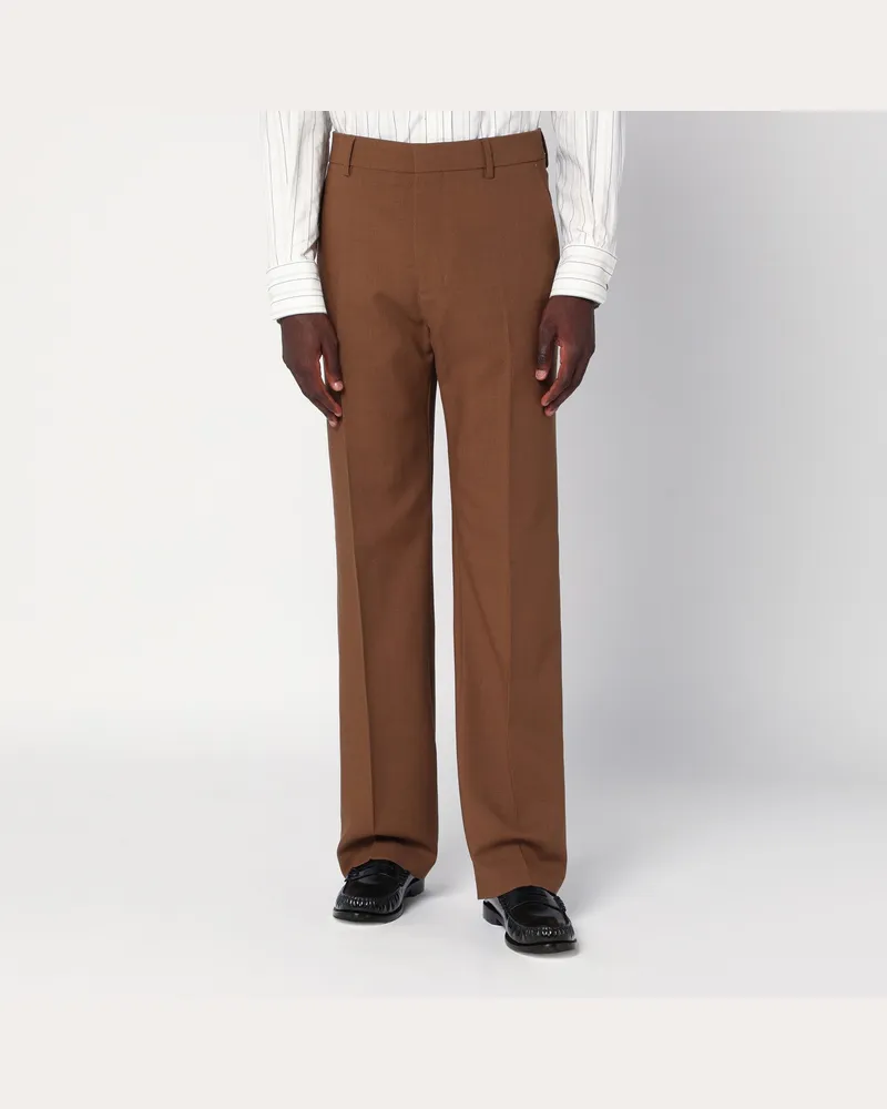 AMI Paris Haselnussfarbene Wollhose Brown