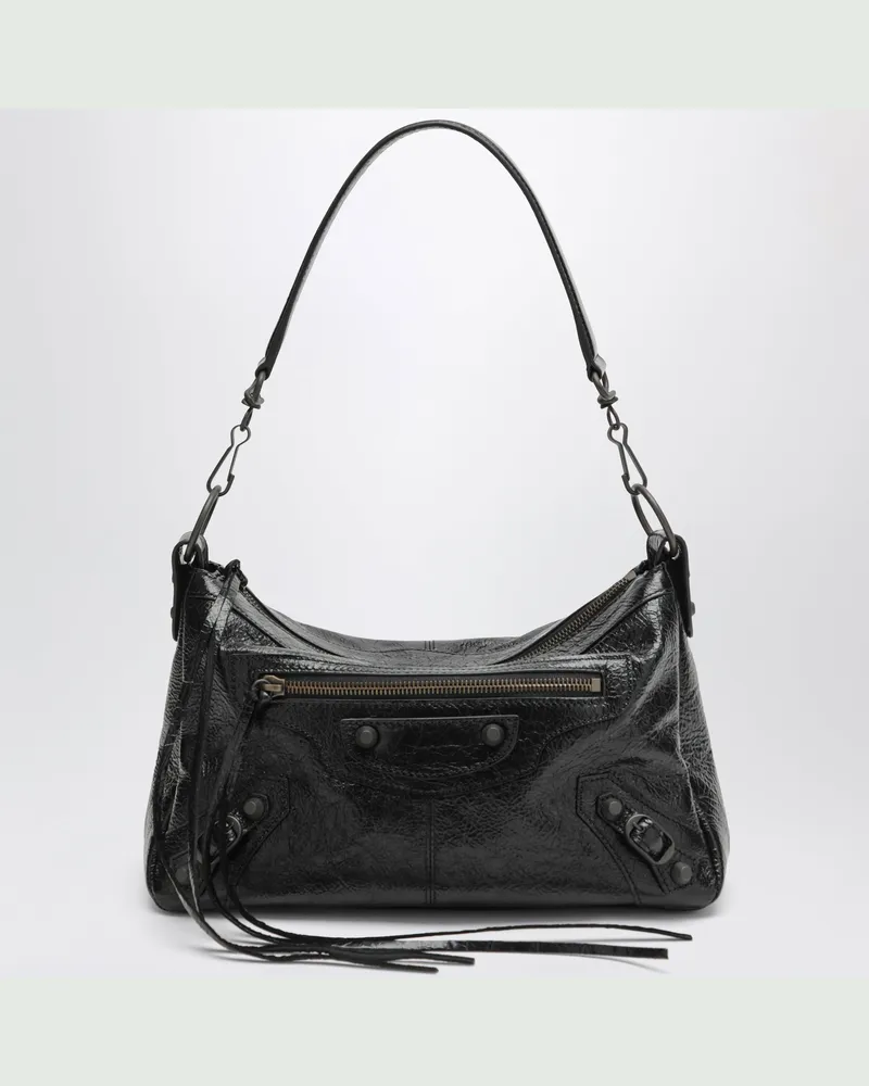 Balenciaga Le City Moto Piccola schwarze Lammledertasche Black
