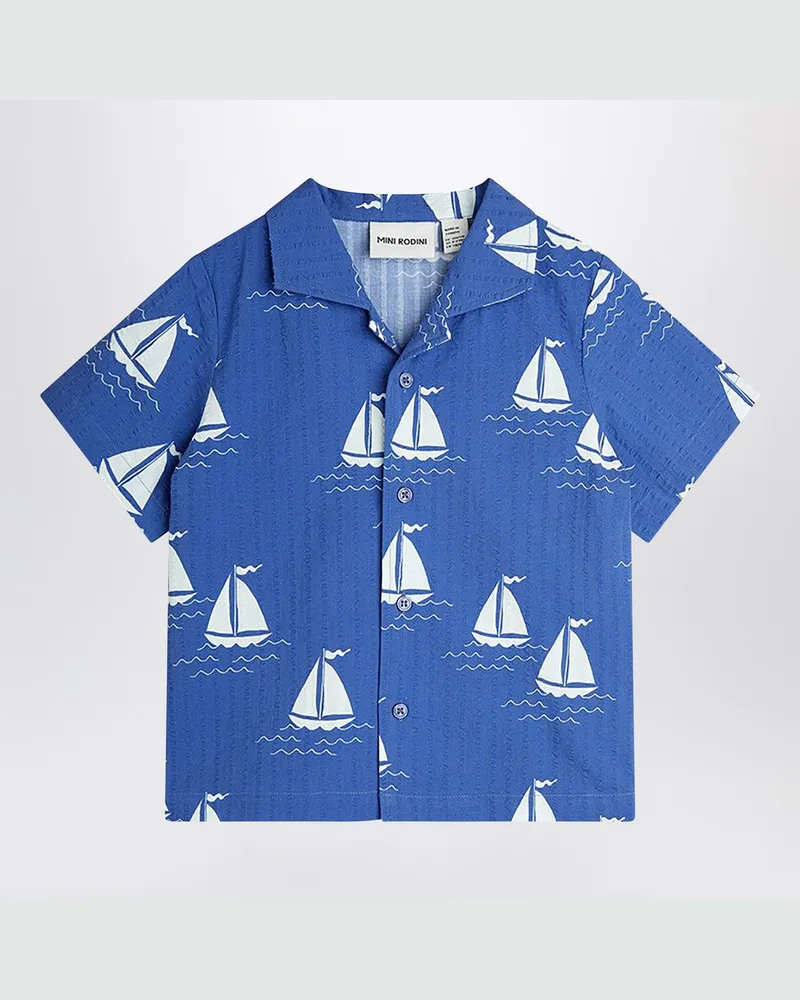 Mini Rodini Blaue Hemd mit Segelbooten Blue