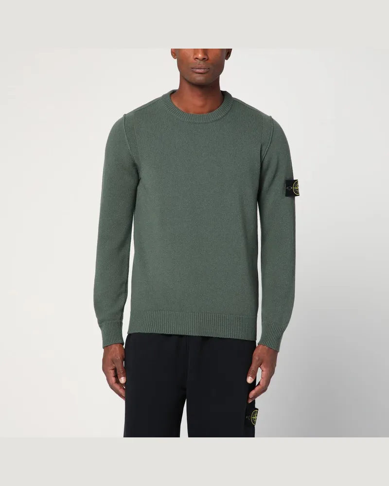 Stone Island Militärgrüner Pullover aus Wollmischung Grün