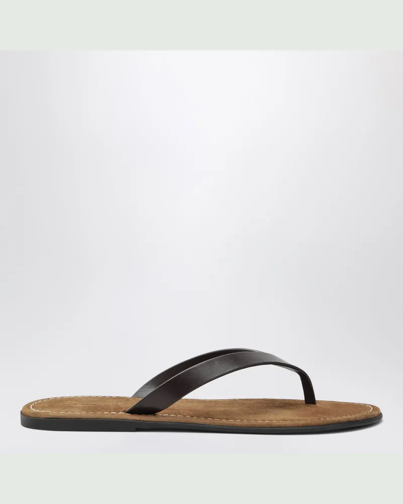 The Row Flip-Flops aus Kalbsleder in Braun Brown