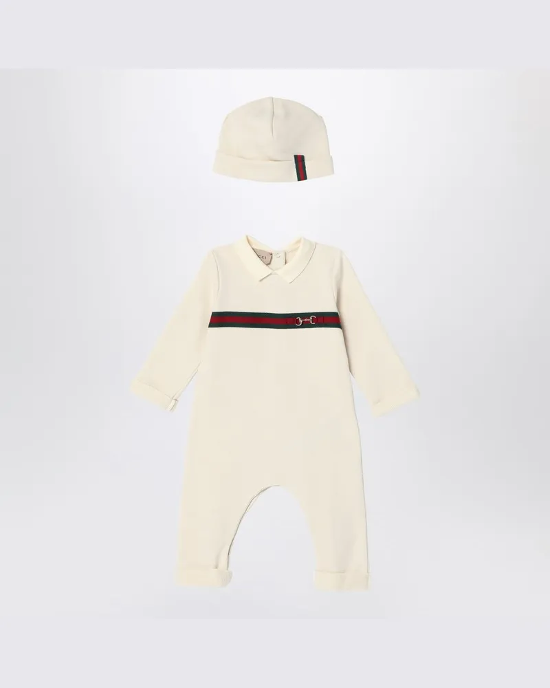Gucci Set aus zwei Teilen aus weißem angerautem Baumwolljersey Weiß