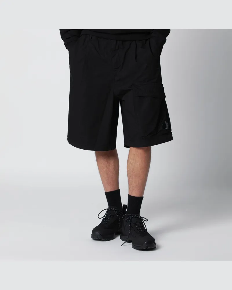 C.P. Company Schwarze Bermudashorts aus Baumwolle Schwarz
