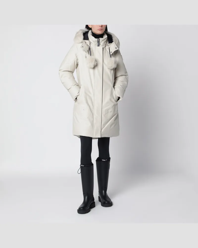 Moose Knuckles Parka Stirling Original in Alabaster aus Baumwollmischung White