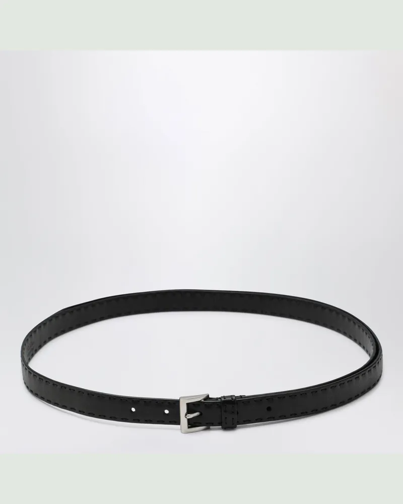 Prada Schmaler Gürtel aus schwarzem Leder Black