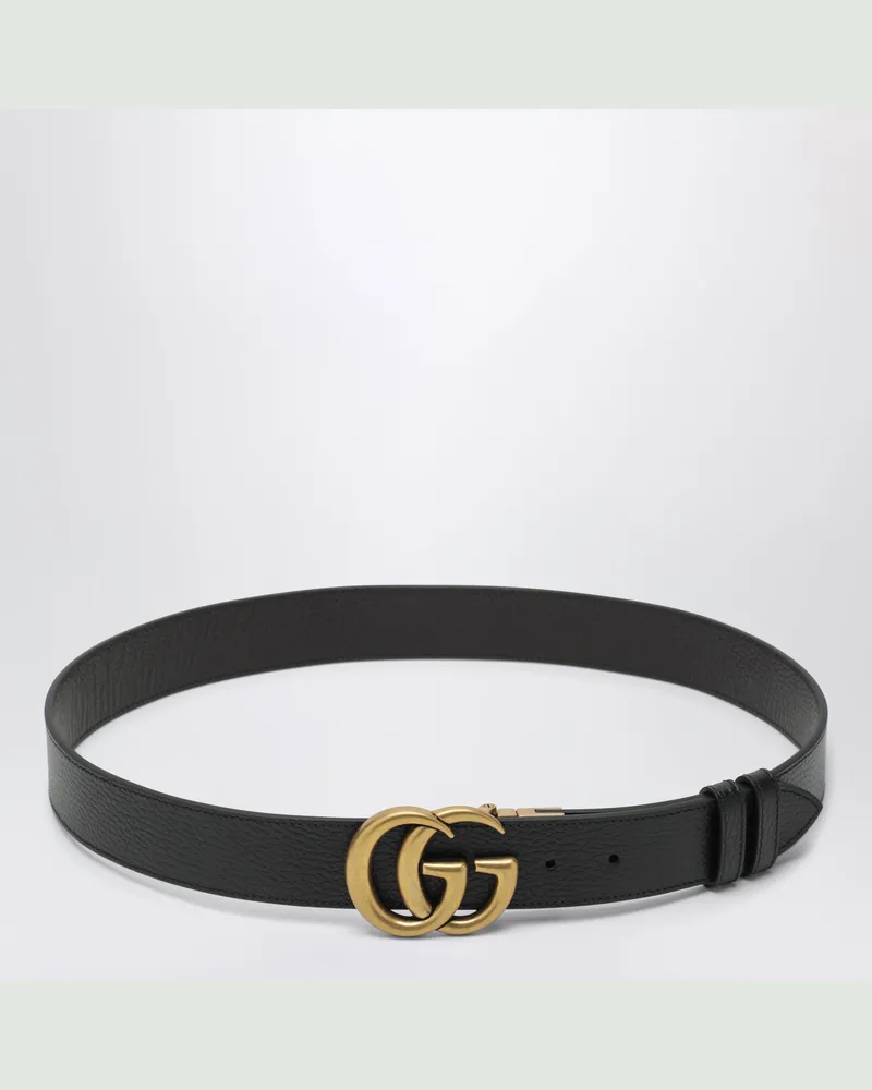 Gucci Wendegürtel aus schwarzem/braunem Leder mit Double-G-Schnalle Black