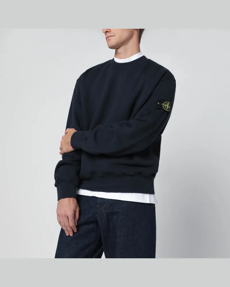 Stone Island Übergroßes marineblaues Sweatshirt mit Rundhalsausschnitt Blau