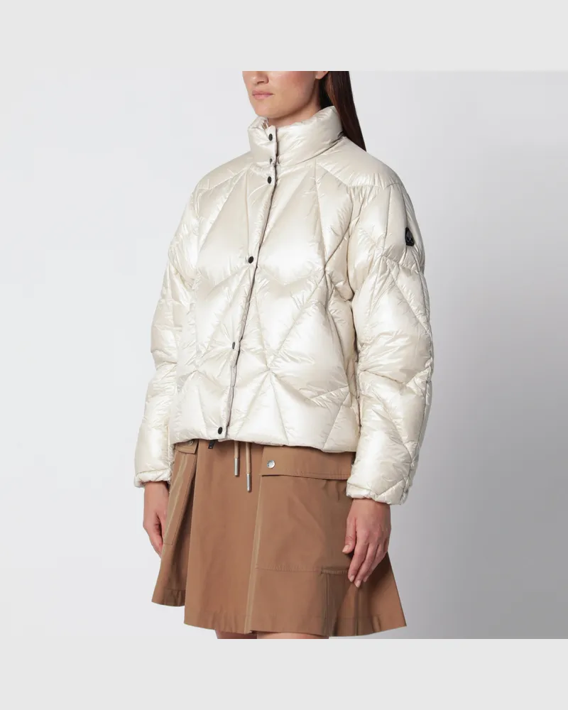 Moose Knuckles Iceberg Quilt Daunenjacke aus alabasterfarbenem Nylon White