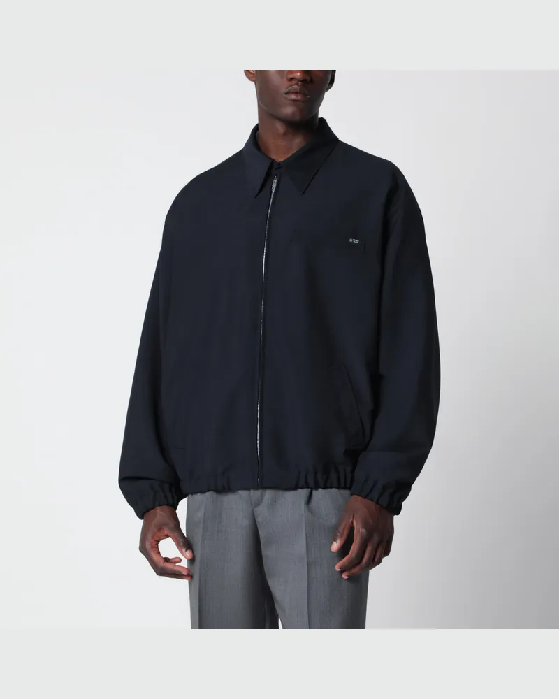 Prada Blauer Blouson aus Woll- und Mohairmischgewebe Blue