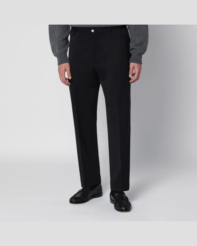 Biagio Santaniello Schwarze sartoriale Hose aus Wollmischung Black