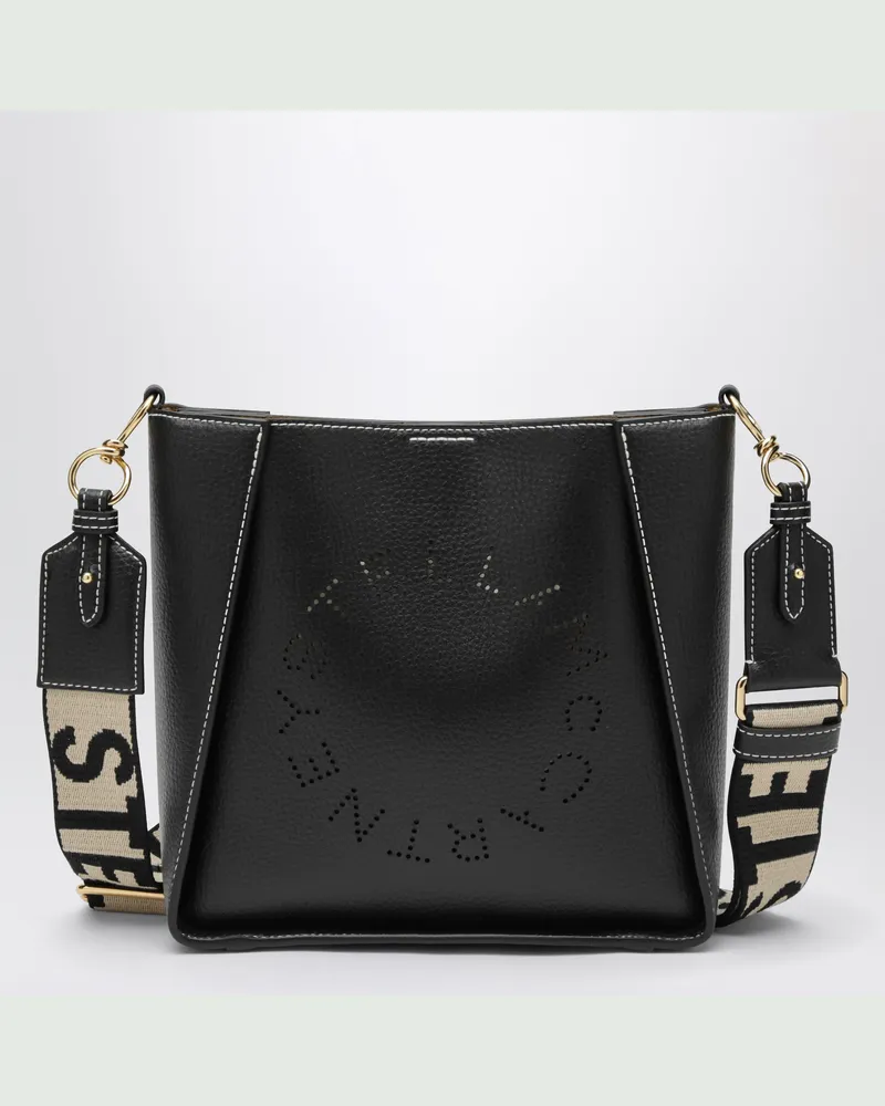 Stella McCartney Quadratische schwarze Umhängetasche mit Logo Black