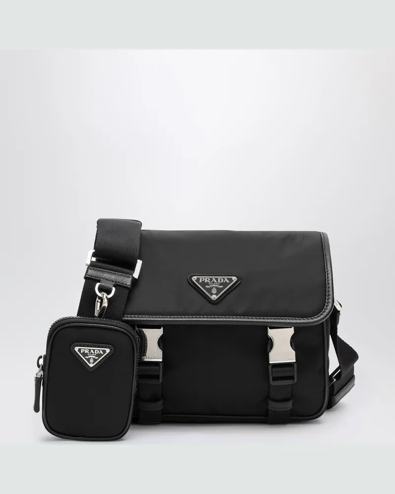 Prada Schwarze Umhängetasche aus Re-Nylon Black