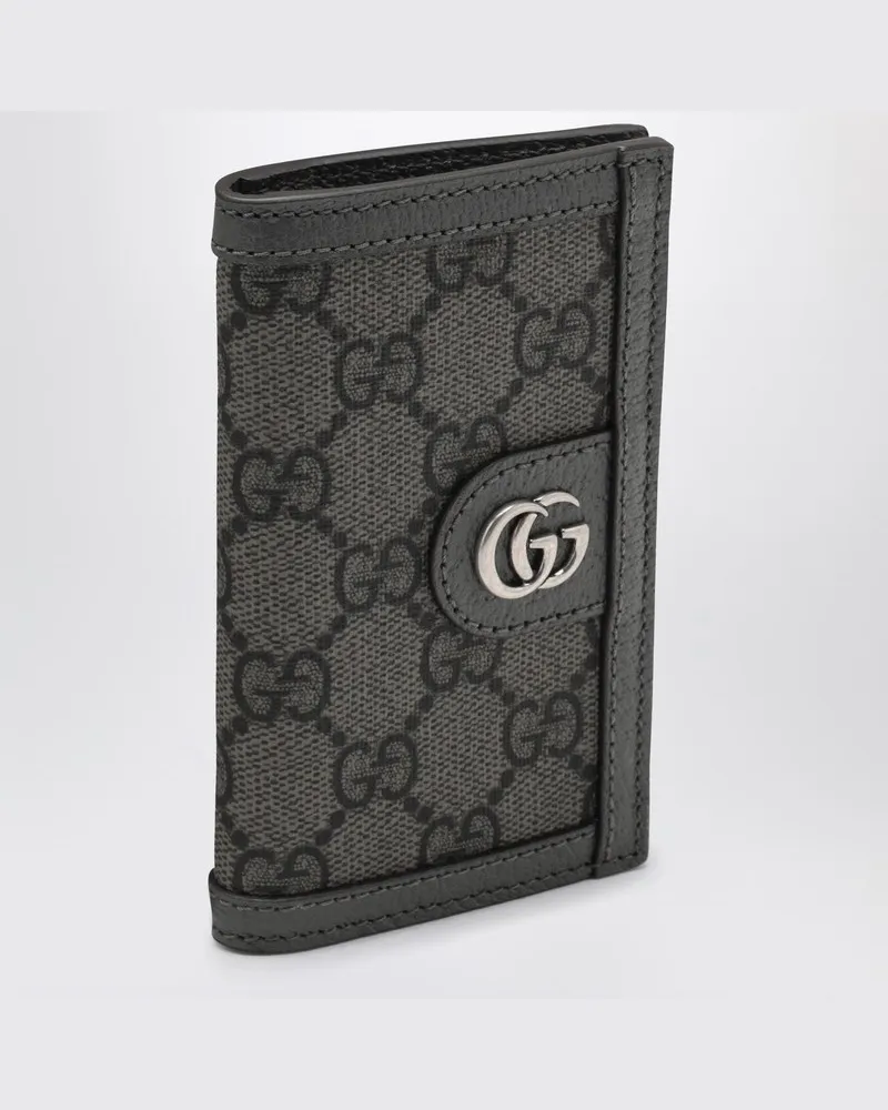 Gucci Grau/schwarzer Kartenhalter in GG Supreme 