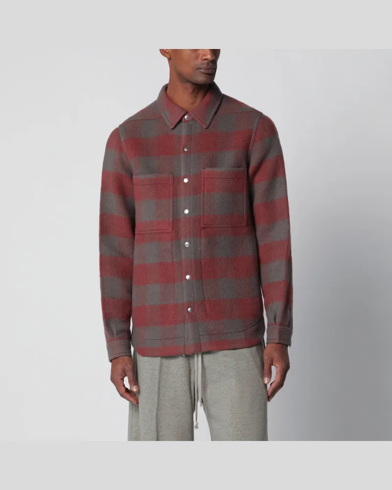 Rick Owens Karo-Wollhemdjacke Multicolor