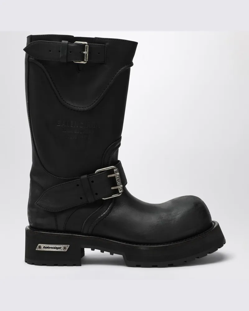 Balenciaga Venom-Stiefel aus schwarzem Kalbsleder Schwarz
