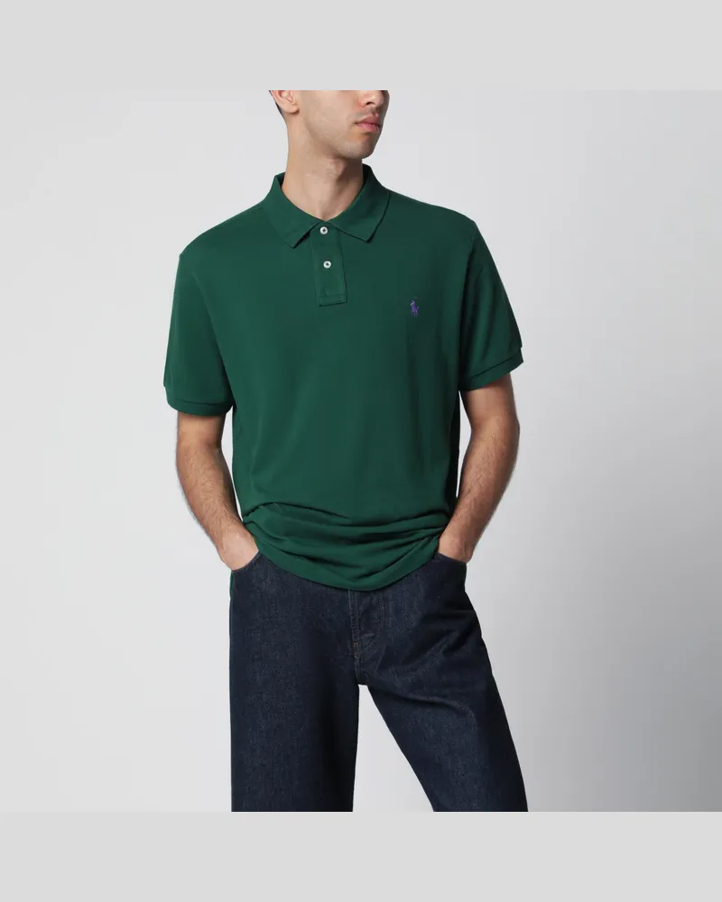 Ralph Lauren Waldgrünes Baumwoll-Poloshirt Custom Slim-Fit Green