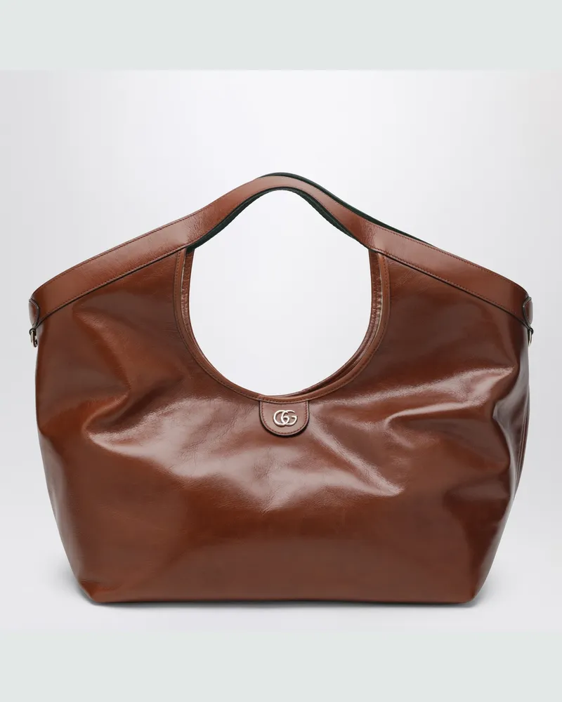 Gucci Große Einkaufstasche Giglio in Brandy Brown