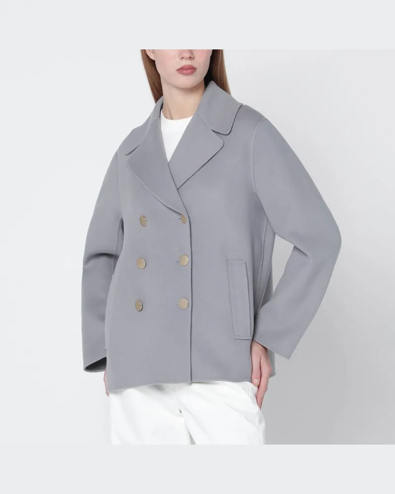 Max Mara Avio-blaue Jacke aus Wolltuch Blau