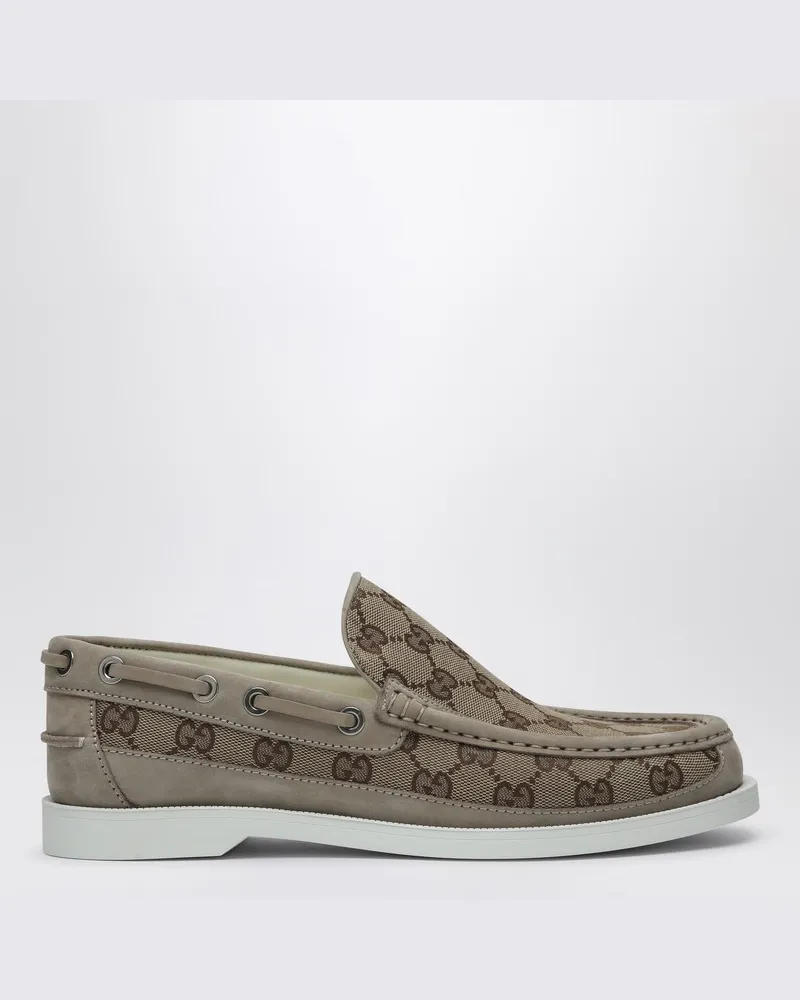 Gucci Slipper aus Stoff Original GG beige/ebenholz Mehrfarbig