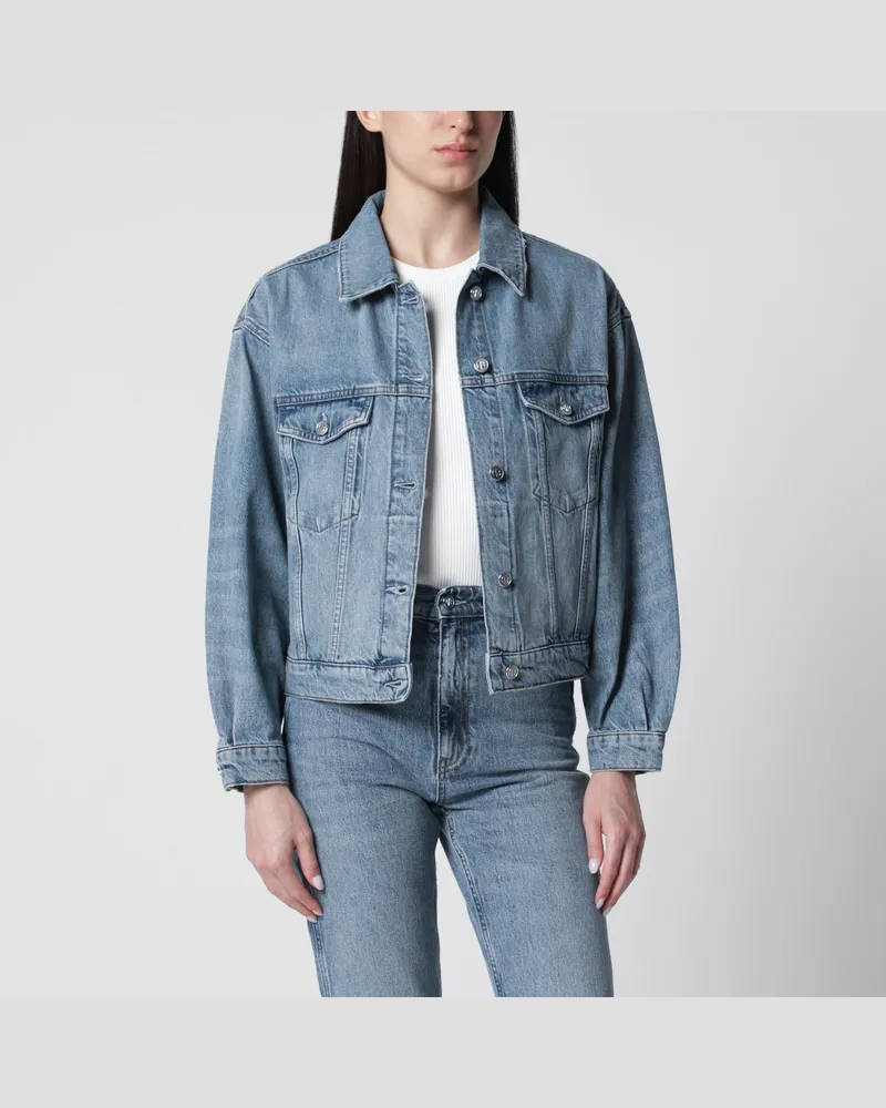 Anine Bing Jeansjacke Quincy aus gewaschenem Denim in Blau Light