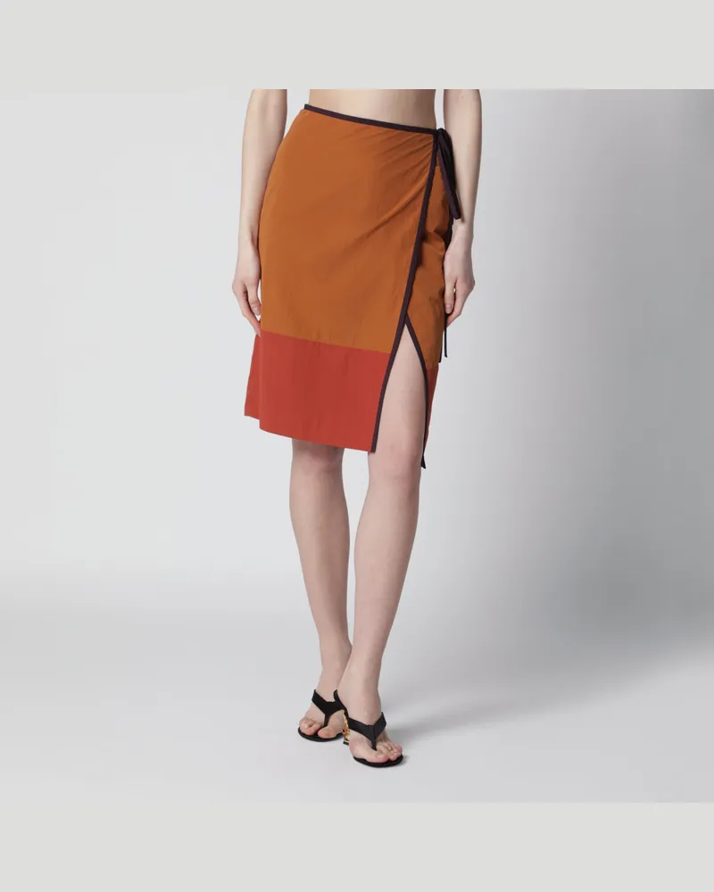 Saint Laurent Gelber Bleistiftrock aus Nylon mit Seitentaschen Yellow