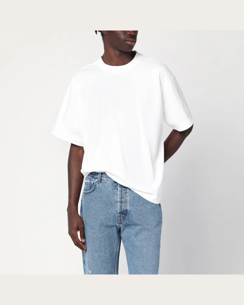 Séfr Weißes T-Shirt mit Rundhalsausschnitt aus Baumwolle Weiß