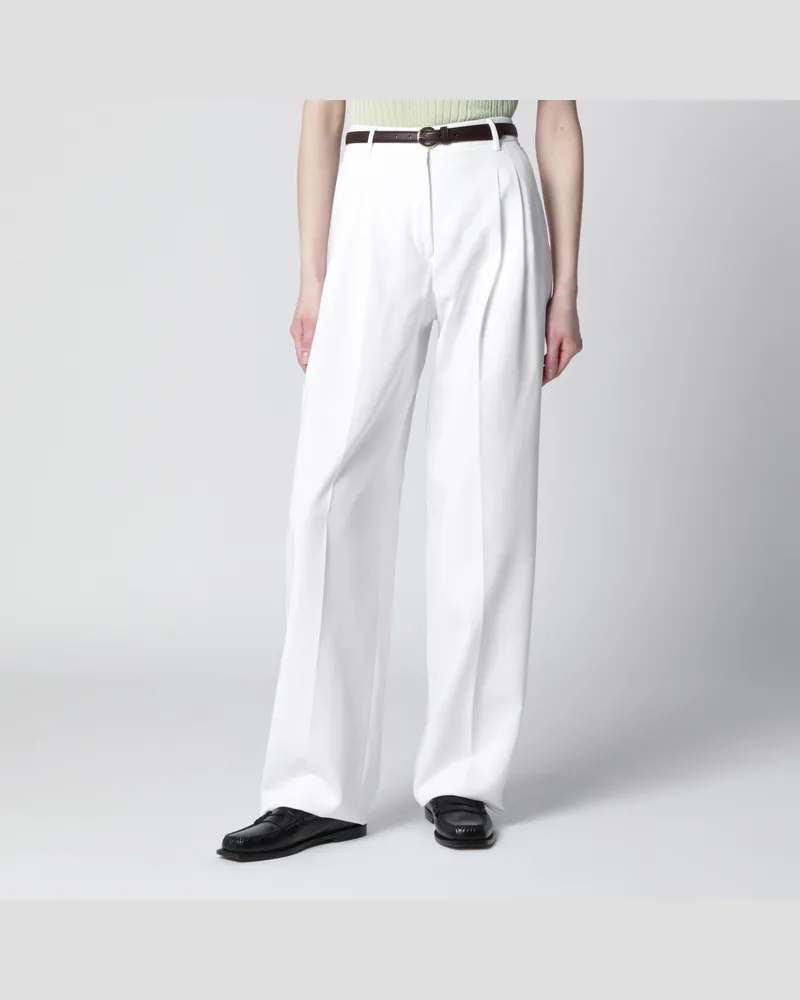 Max Mara Weiße Baumwollhose White