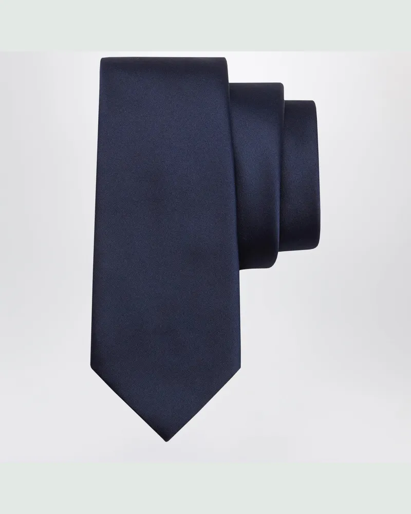 Ferragamo Krawatte aus nachtblauer Seide Blue