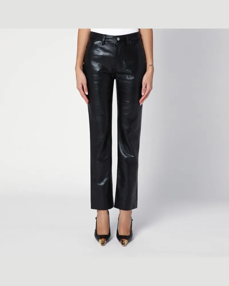 Anine Bing Schwarze Bruno Pants aus regeneriertem Leder Schwarz