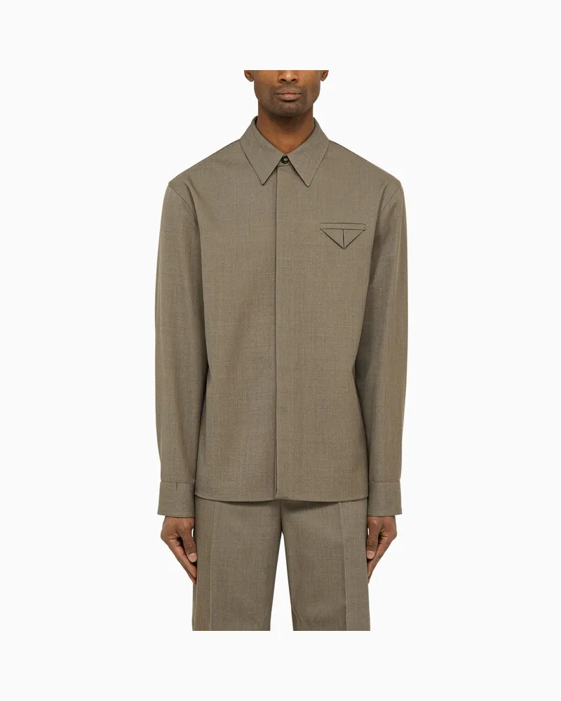 Bottega Veneta Graues Hemd aus Wolltwill Metallisch