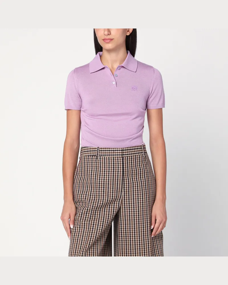 Loewe Fliederfarbenes Polo aus Kaschmir und Seide Purple