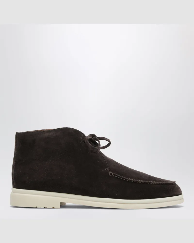 Loro Piana Brown Walk and Walk ankle boots in suede Brown