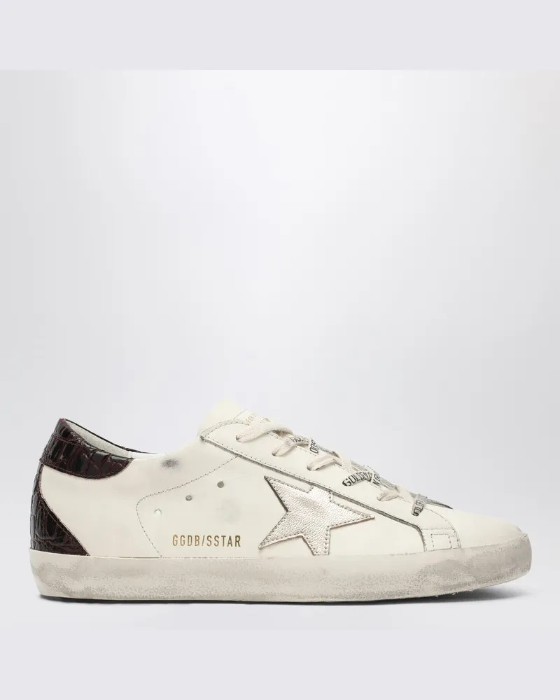 Golden Goose Sneaker Super Star Weiß/Platin/Burgunder Weiß