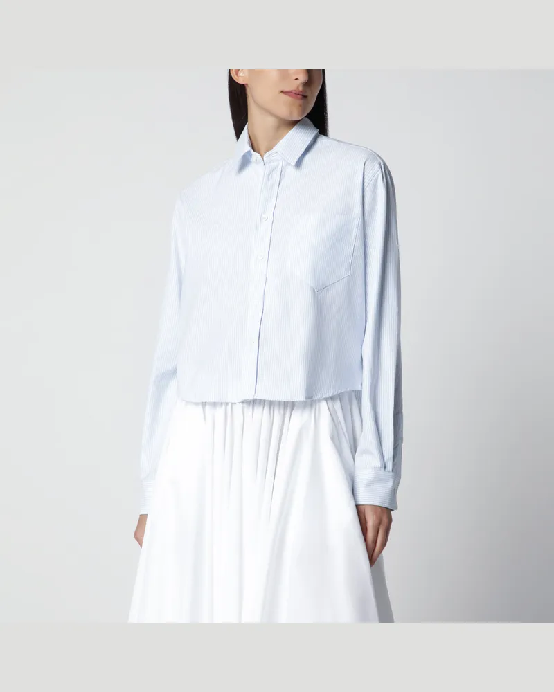 AMI Paris Kurz geschnittenes Ami de Caur Hemd mit blau/weißen Streifen Light