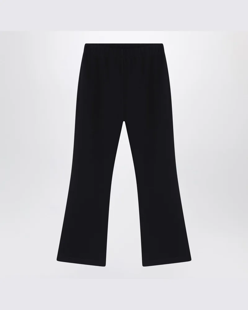 DOUUOD Schwarze Hose mit Logo-Patch Schwarz