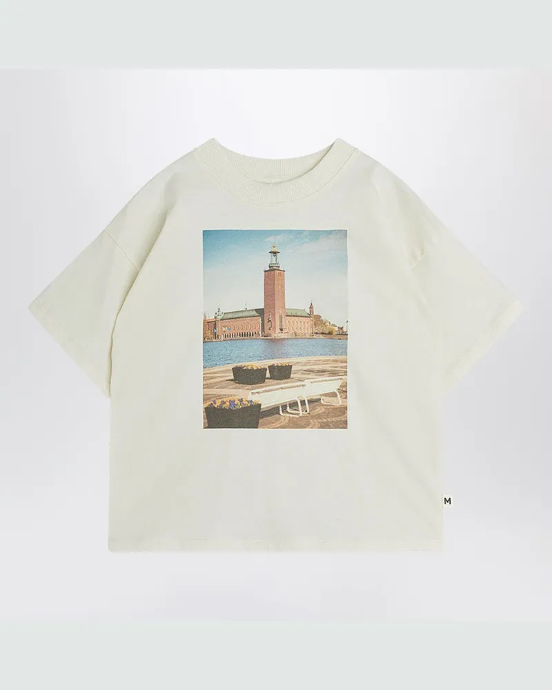 Mini Rodini Weißes T-Shirt mit Druck Rathaus 