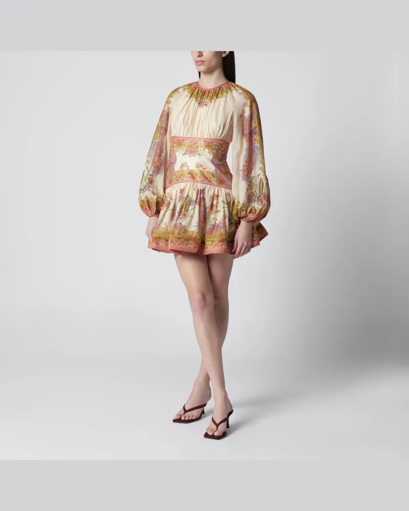 Zimmermann Indra Minikleid mit Blumenmuster Multicolor