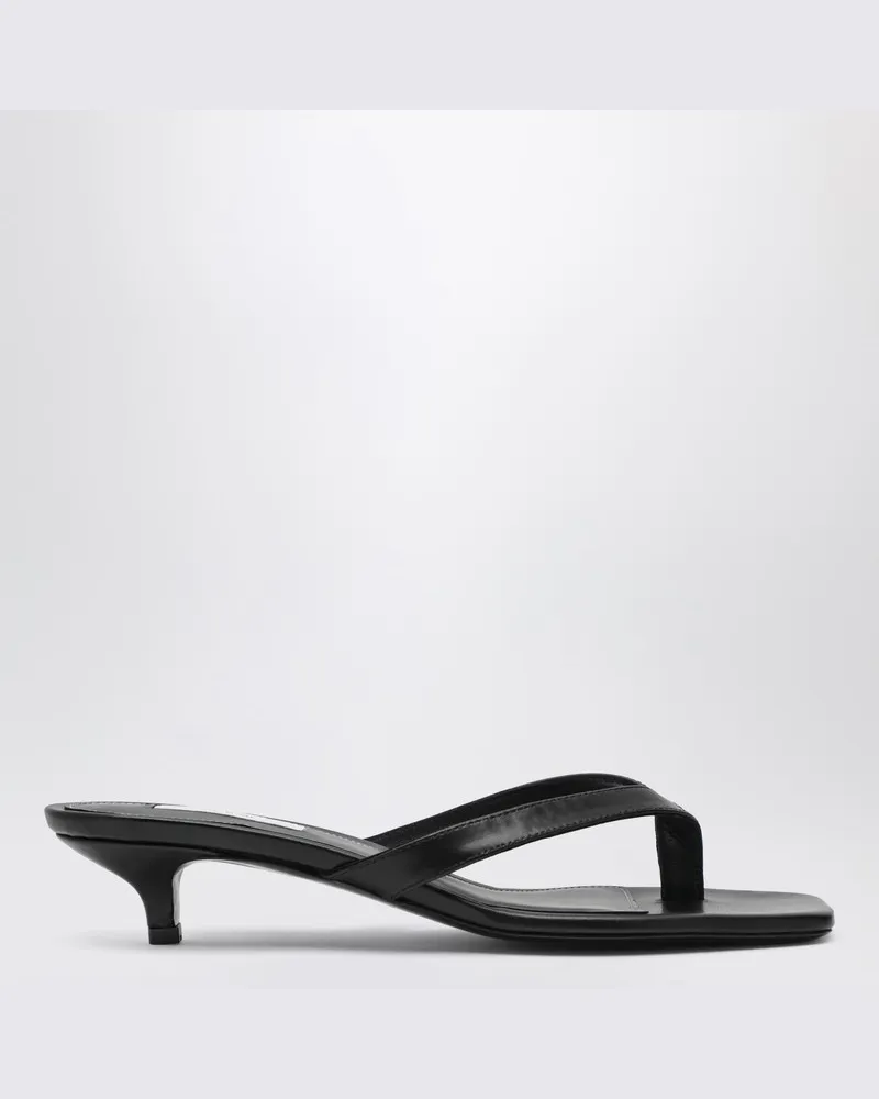 Totême Schwarze Flip-Flops mit Absatz aus Leder Schwarz