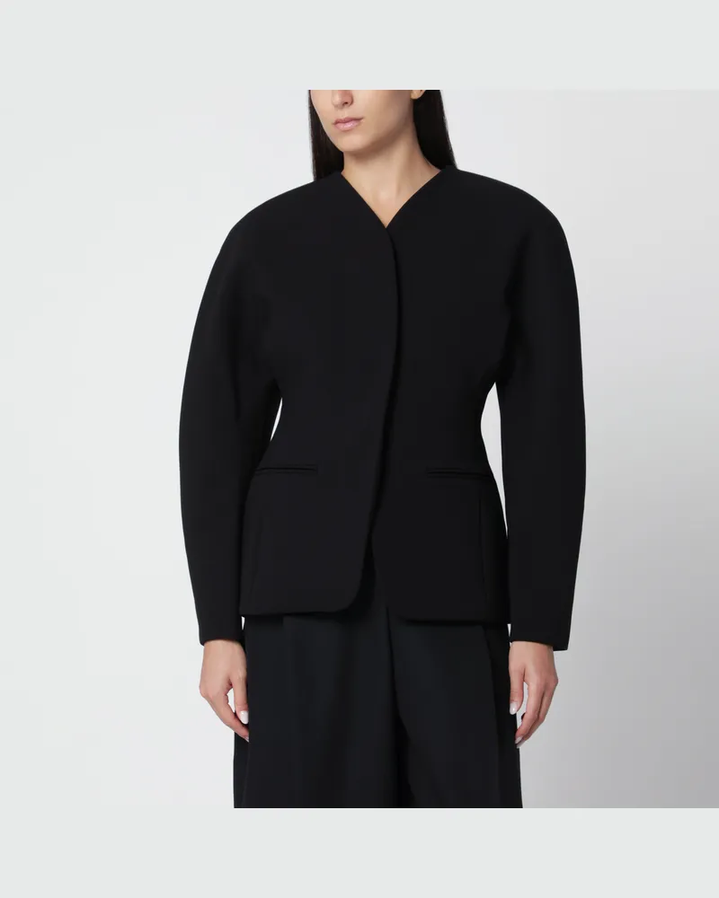 Jacquemus Schwarze Ovalo Jacke aus Viskosemischung Black
