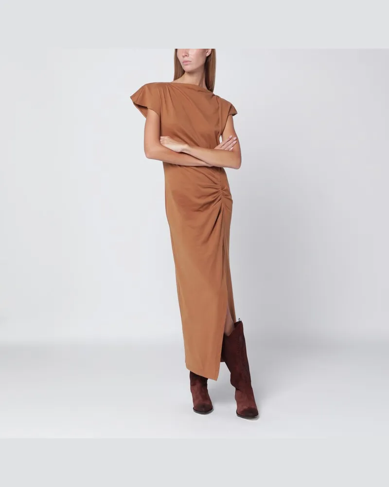 Isabel Marant Kamelbraunes Kleid Nadela aus Baumwolle Braun