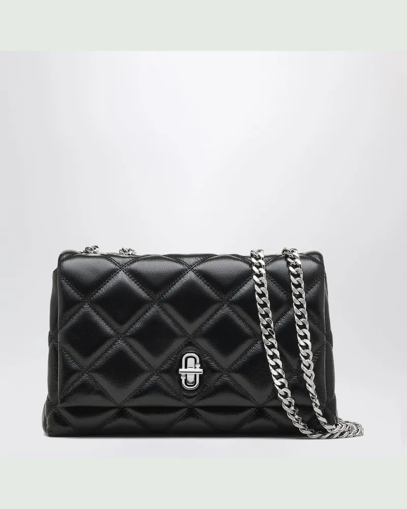 Marc Jacobs The Slim gesteppte Schultertasche mit schwarzer Kette Black
