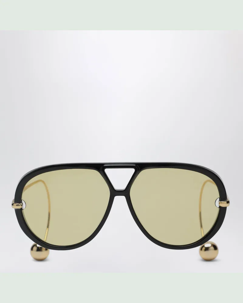 Bottega Veneta Aviator Drop Sonnenbrille Schwarz/Gold Black