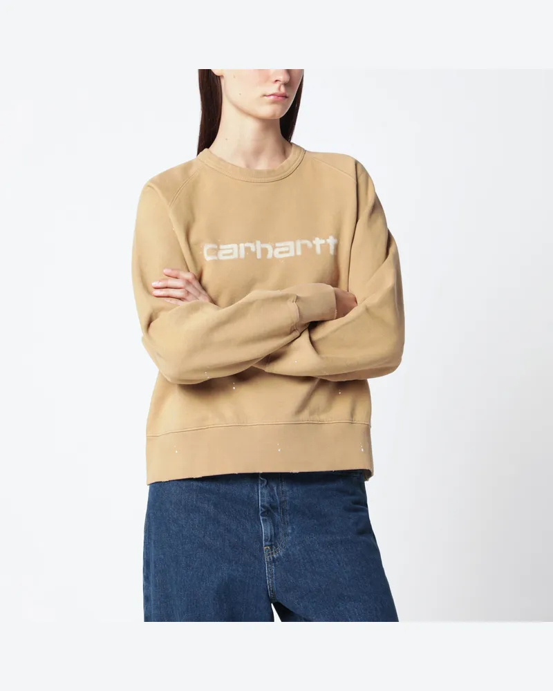 Carhartt WIP Damen-Sweatshirt The Painter aus gebürsteter Baumwolle in Braun Brown