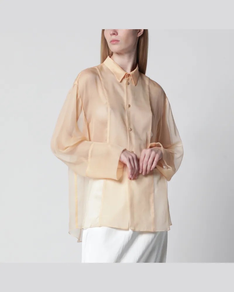 Alberta Ferretti Halbtransparentes beiges Hemd Beige